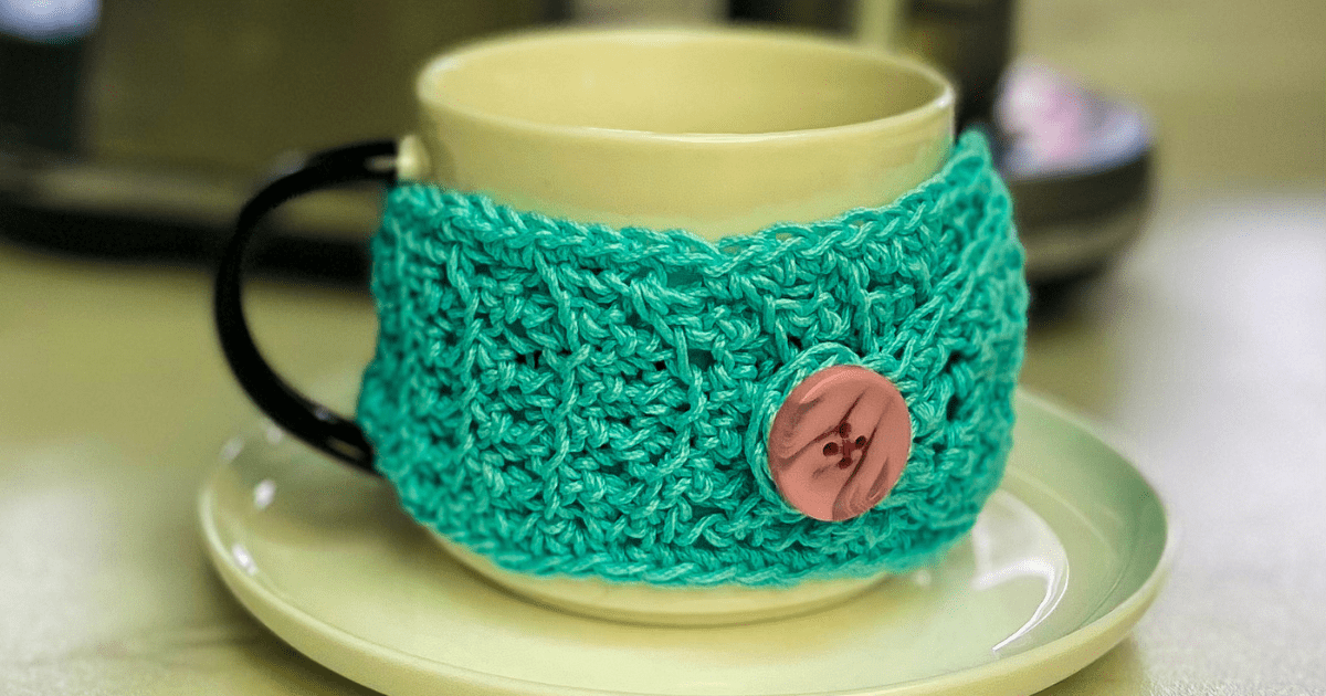 Free Easy Peasy Crochet Cup Cozy Pattern A Quick Yarn Stash Busting