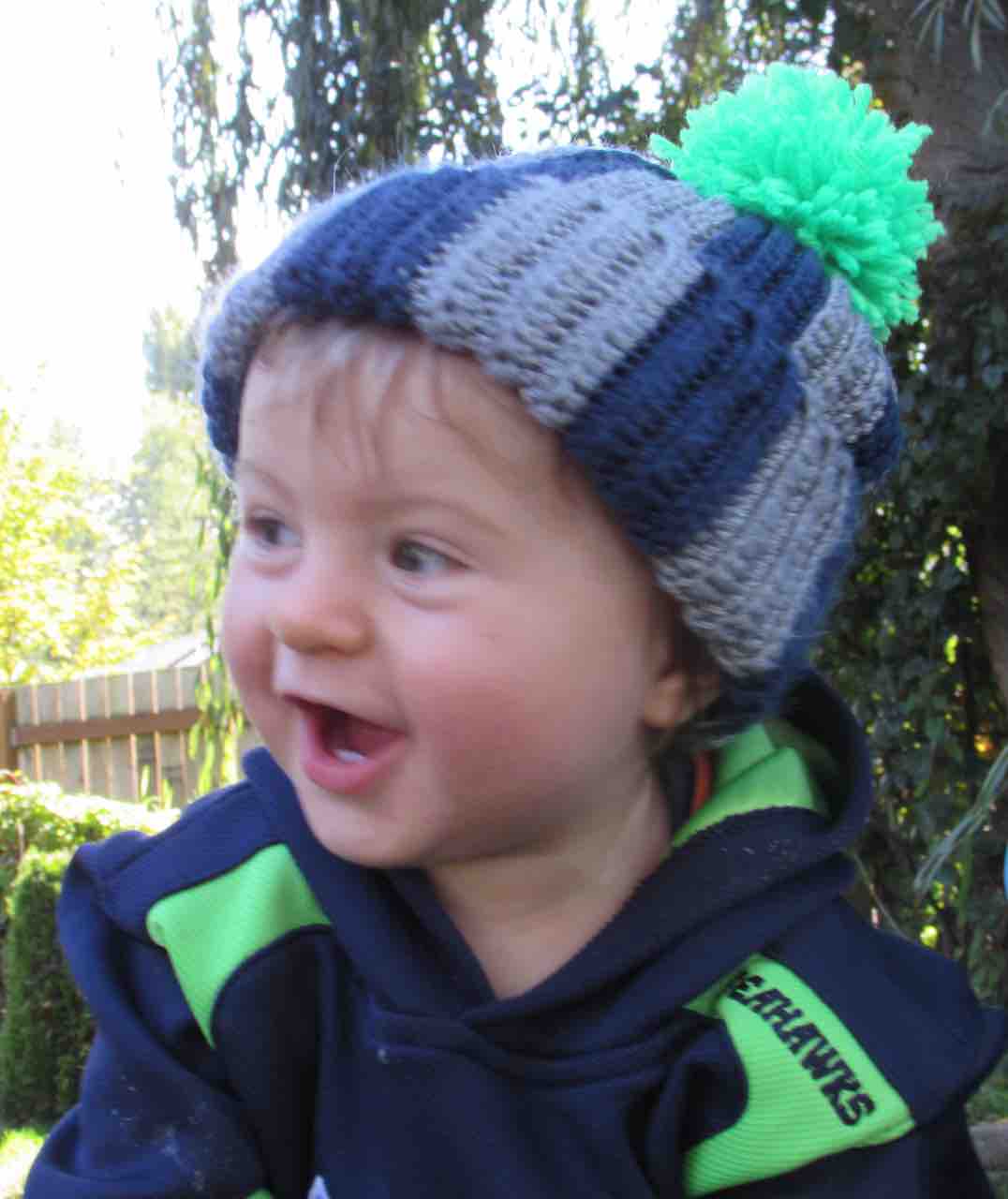 SALE Beanie 3-6 Months Cap Hat Boys Girls Baby 1 EACH Striped Crochet Seahawks