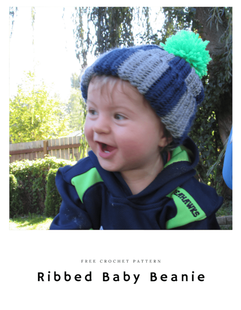 Ribbed Crochet Baby Beanie Pattern by Itchin' for some Stitchin'