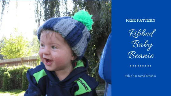 crochet ribbed baby beanie