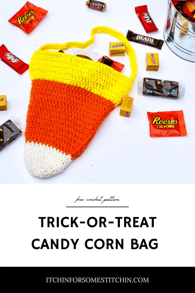 Crochet Halloween Candy Corn Bag Pattern Pin 5