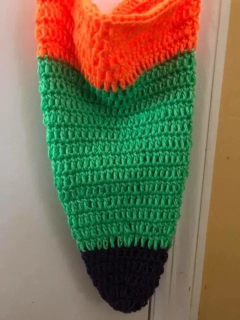 Crochet Halloween Candy Corn Bag Pattern by www.itchinforsomestitchin.com 