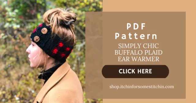 Simply Chic Buffalo Plaid Crochet Ear Warmer Shop Button