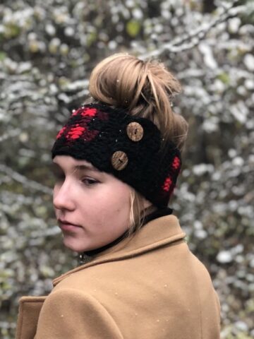 Simply Chic Buffalo Plaid Crochet Ear Warmer