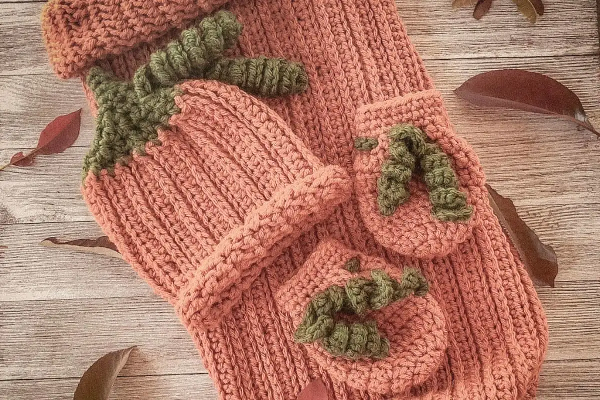 Cozy Pumpkin Baby Sleep Set: Free Crochet Patterns for Cocoon, Beanie, and Mittens