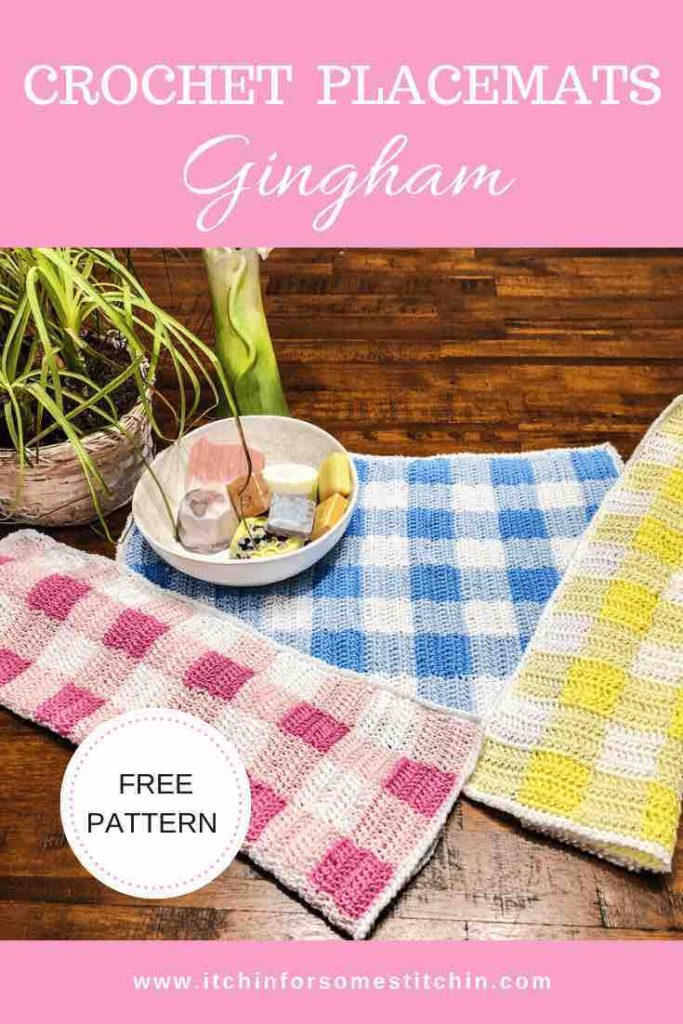 Spring Gingham Crochet Placemats Pattern