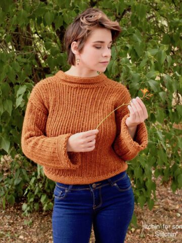 Easy Crochet Knit-look Sweater Pattern by itchinforsomestitchin.com