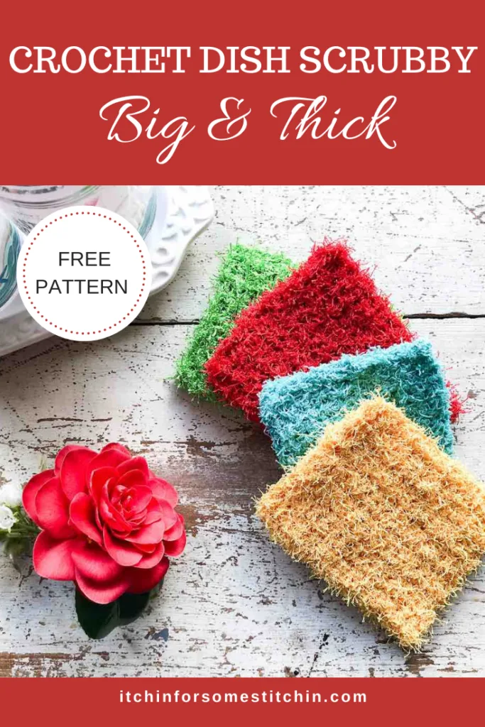 Big & Thick Crochet Dish Scrubby Pinterest Pin 1