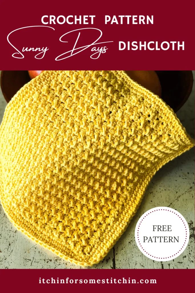Sunny Days Crunch Stitch Crochet Dishcloth Pattern_pin 5