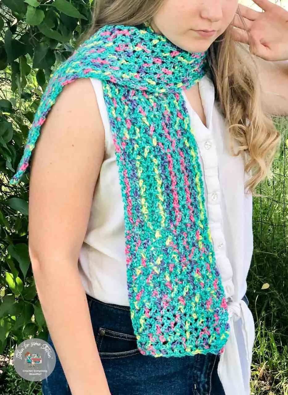 Easy Rope Stitch Crochet Scarf