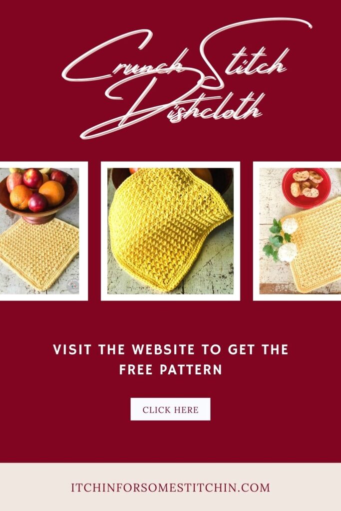 Sunny Days Crunch Stitch Crochet Dishcloth Pattern_pin 1