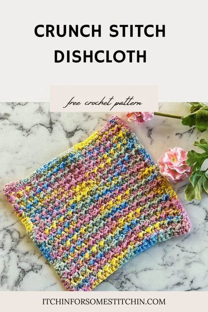Sunny Days Crunch Stitch Crochet Dishcloth Pattern_pin 2