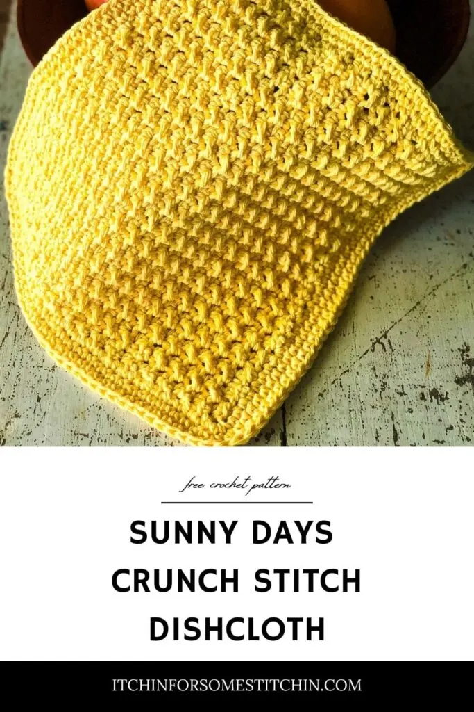 Sunny Days Crunch Stitch Crochet Dishcloth Pattern_pin 4