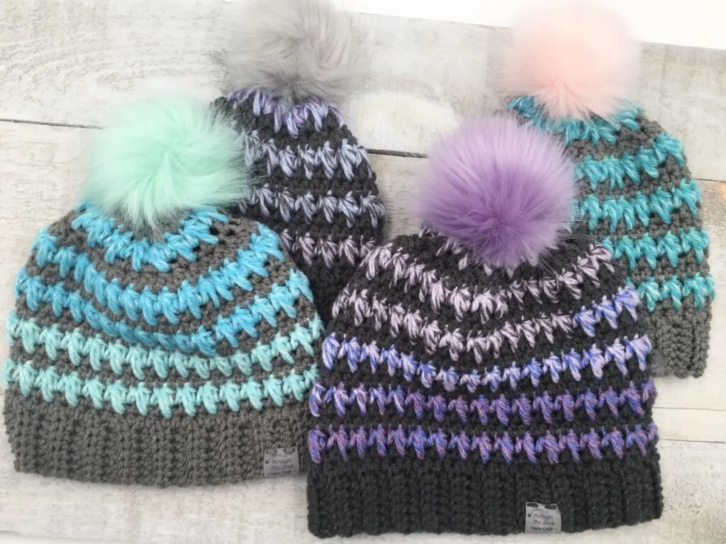 knit-look crochet hat