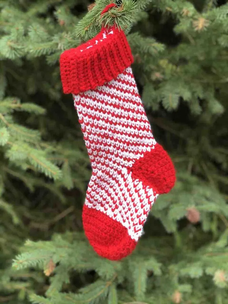 Crochet Christmas Stocking Free Pattern - Simply Hooked by Janet