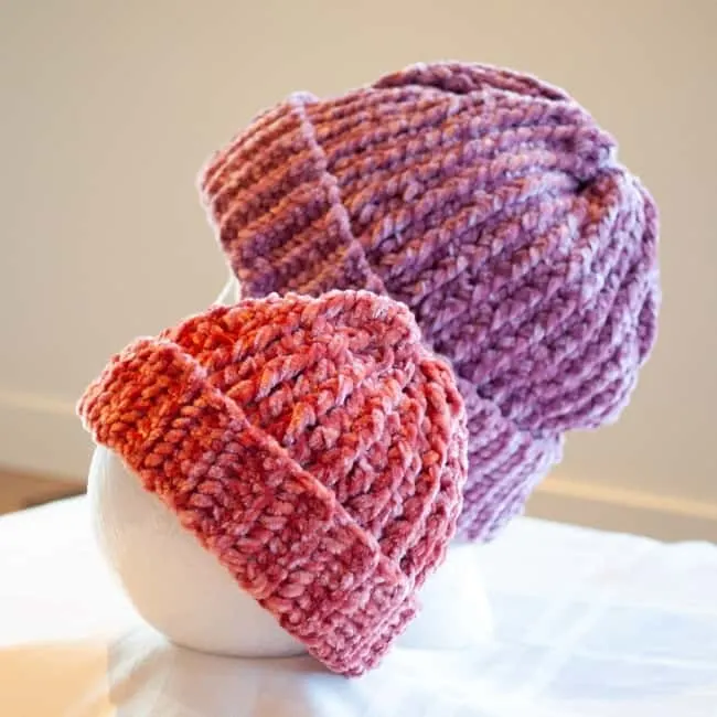 crochet velvet yarn hat