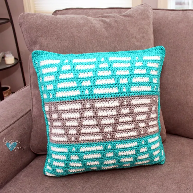 The Mosaic Triangles Pillow by Loops and Love Crochet
