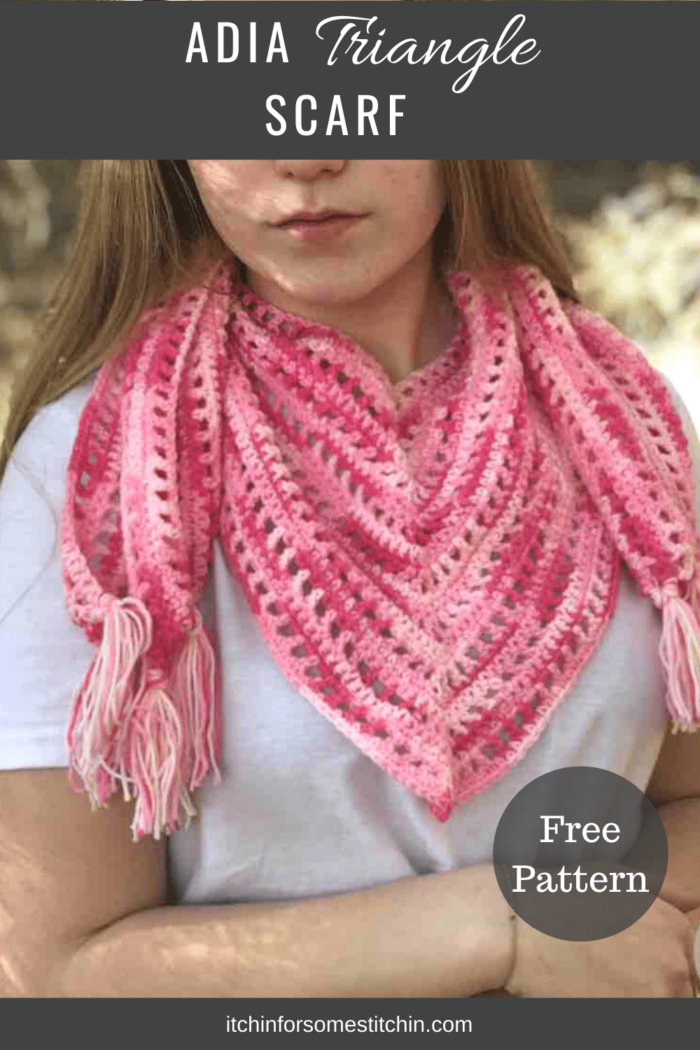 Free Crochet Pattern Adia Triangle Scarf for a Stylish Spring and Summer