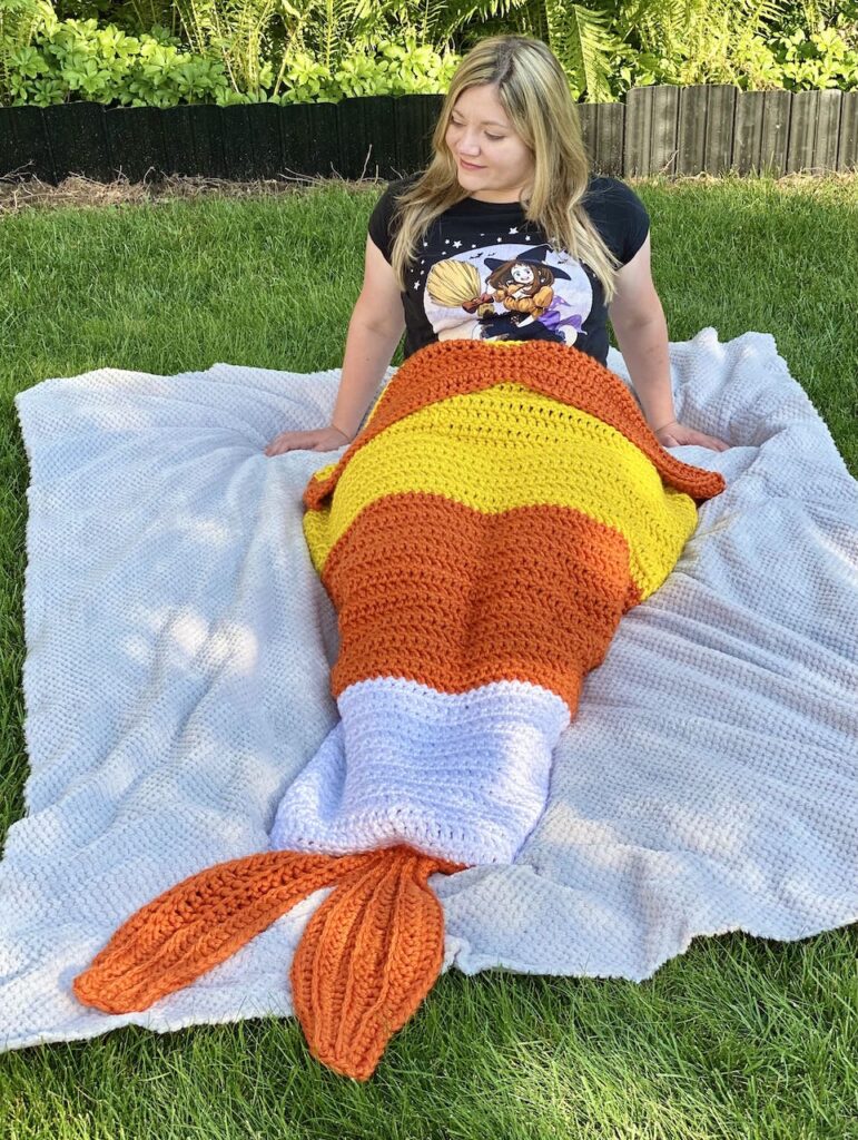 Mermaid Candy Corn Blanket by Crafty Kitty Crochet