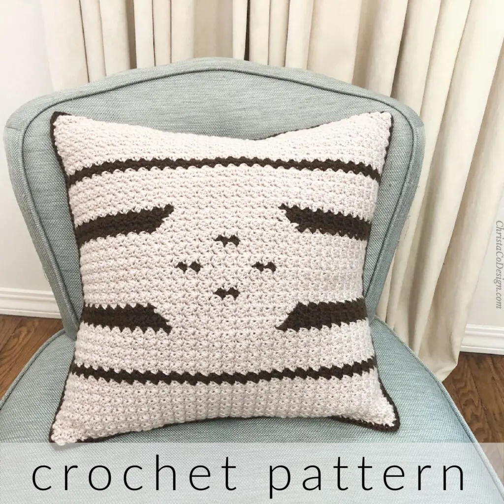 The Trentino Reversible Crochet Pillow by Christa Co. Designs