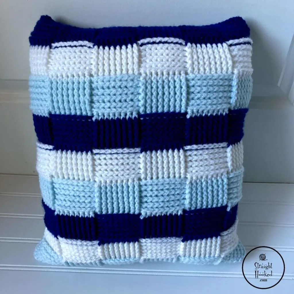 Woven Winter Pillow by Straight Hooked