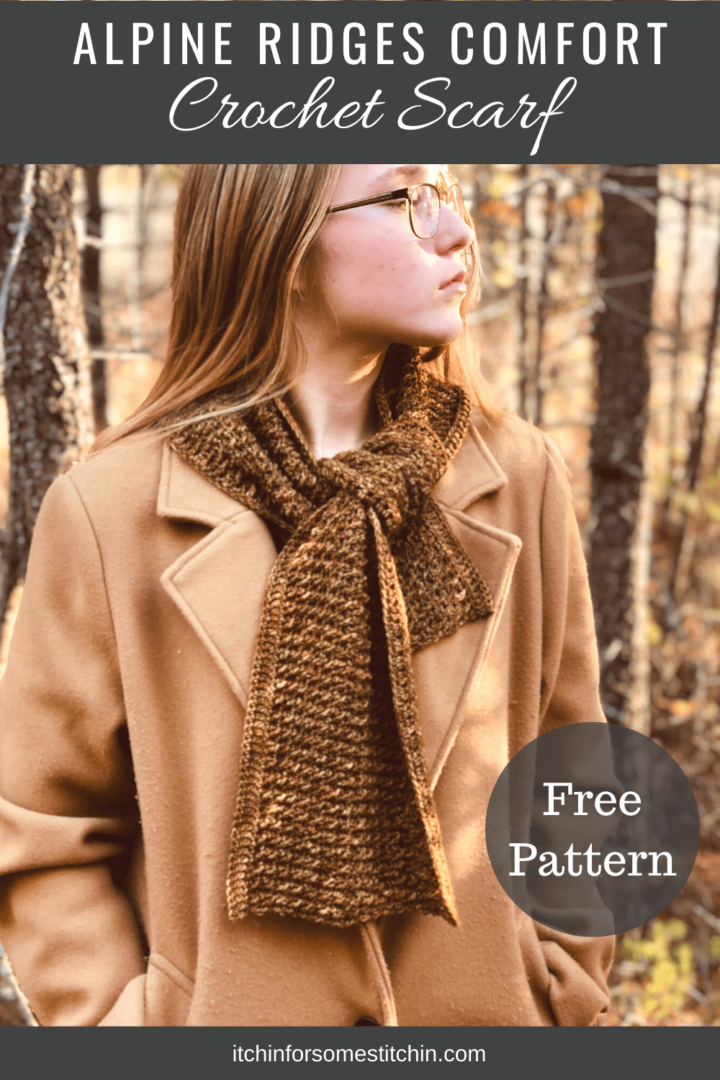 Free Crochet Pattern: Alpine Ridges Comfort Scarf with Alpine Stitch ...