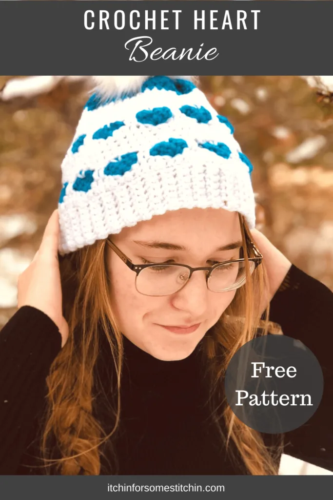Crochet Heart Beanie Pattern by Itchin' for some Stitchin'