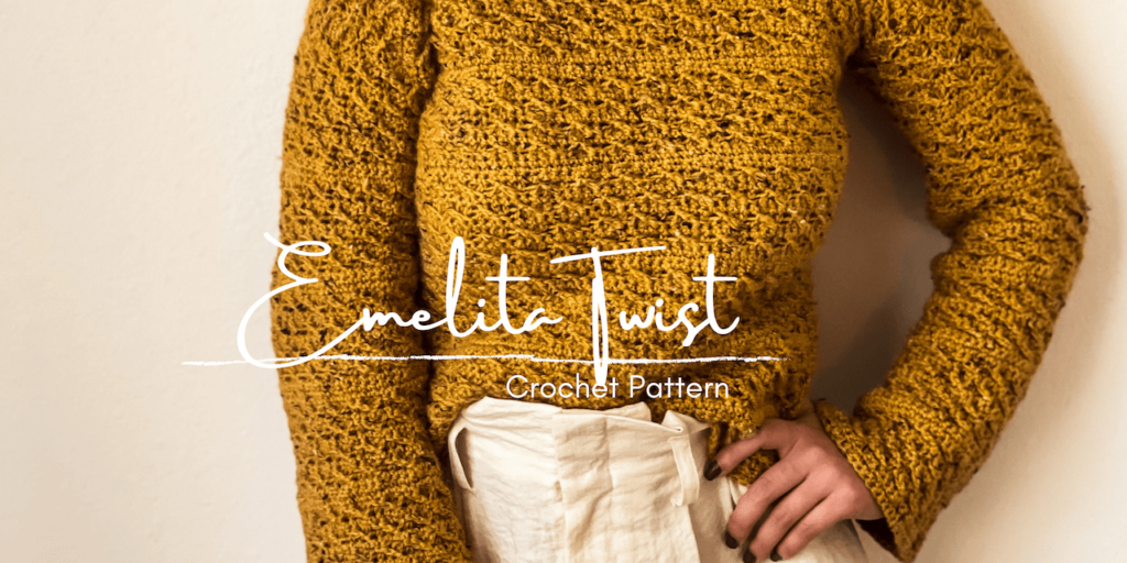 The Emelita Twist Belle Sleeve Sweater Crochet Pattern by itchinforsomestitchin.com
