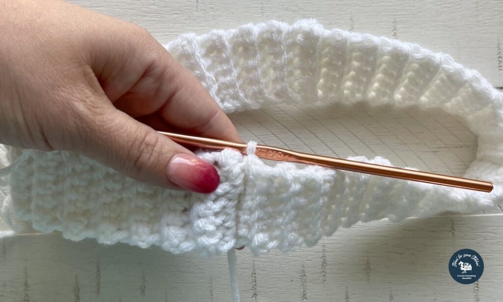 Crochet Heart Beanie - making the brim step 2