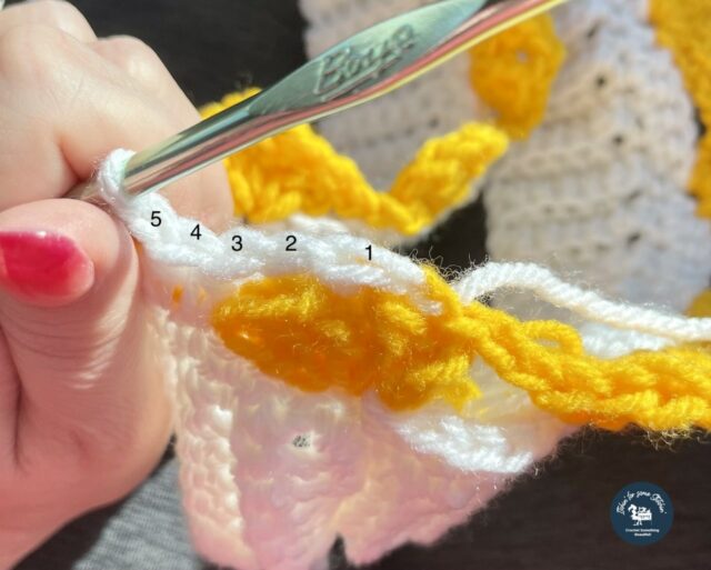 Crochet Heart Beanie in Progress