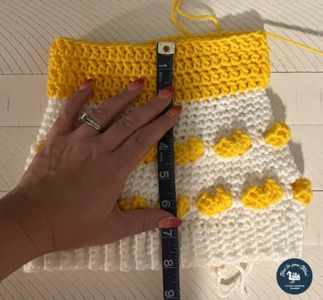 Crochet Heart Beanie - in progress 2