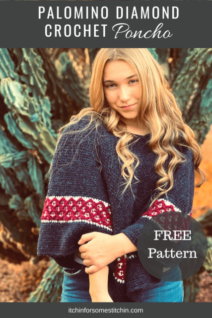 Palomino Diamond Crochet Poncho - Free Pattern