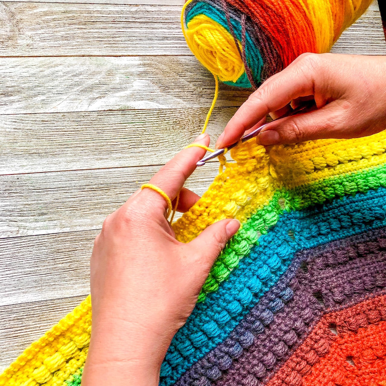 Bead Stitch Crochet Triangle Shawl Pattern by Itchin' for some Stitchin'