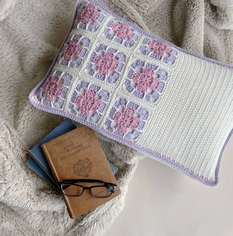 Floral Granny Square Cushion By HanJan Crochet
