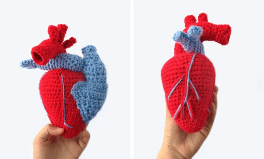Realistic Heart Crochet Pattern by The Blue Elephants