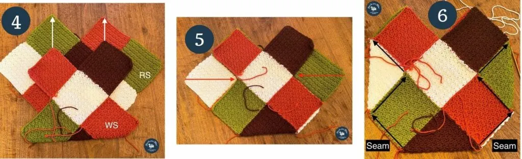 Crochet Handbag Assembly Images 4-6