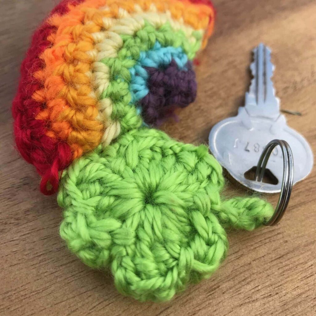Lucky Charm Rainbow Shamrock Keychain By Stardust Gold Crochet