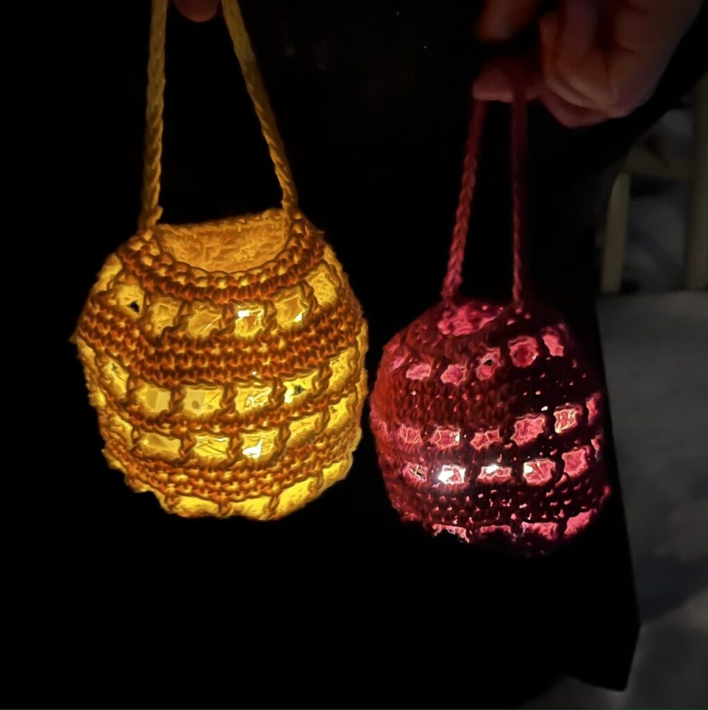 Crochet Paper Lanterns by Clair de Lune Fiber Art