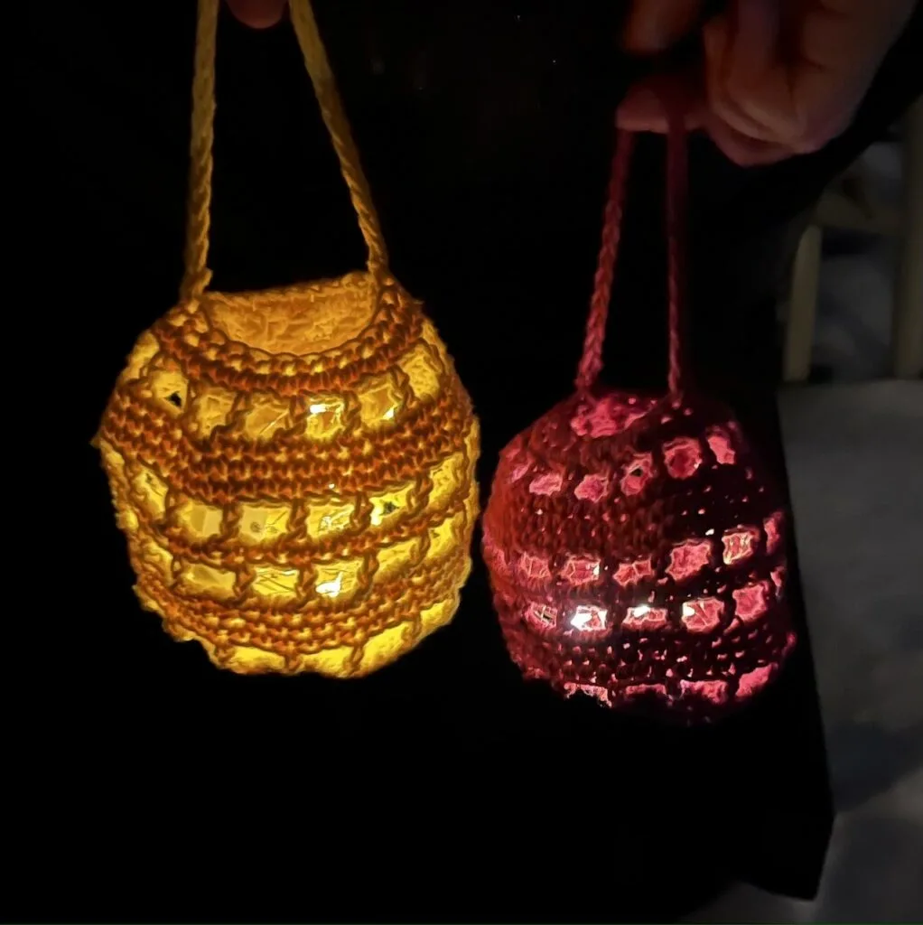 Crochet Paper Lanterns by Clair de Lune Fiber Art