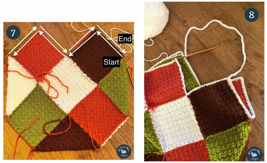 Crochet Handbag Assembly Images 7-8