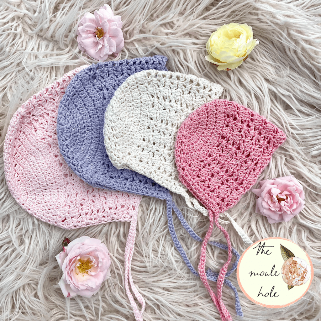Marion Crochet Baby Bonnet by the Moule Hole