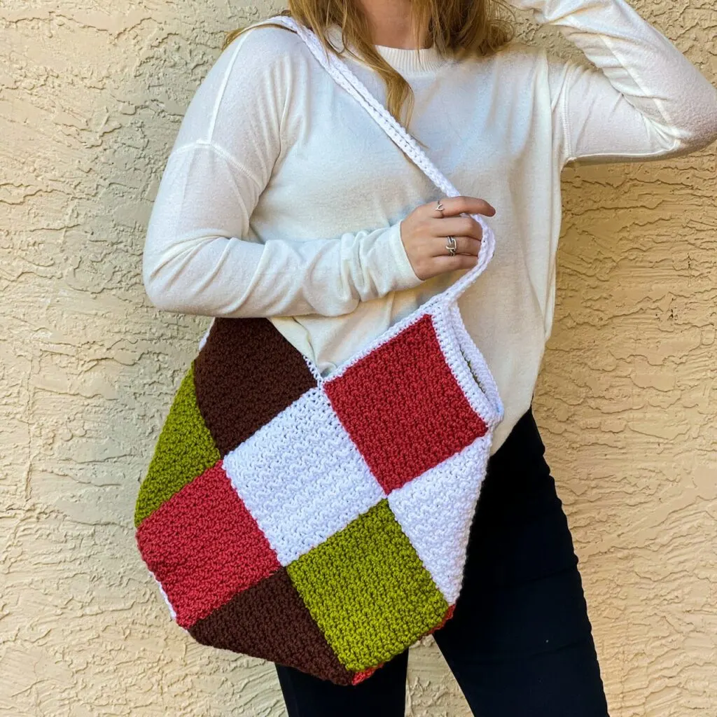 Piper Patchwork Handbag Free Crochet Pattern by Itchin' for some Stitchin'