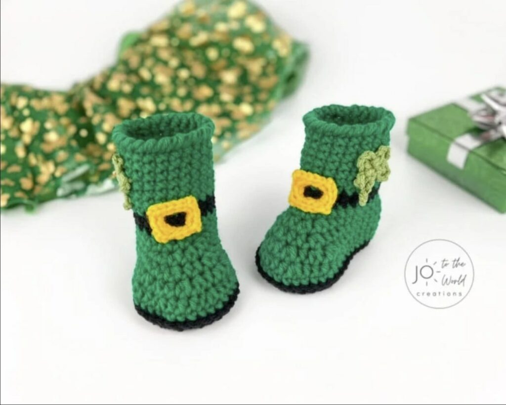 St. Patrick's Day Baby Booties By Jo to the World