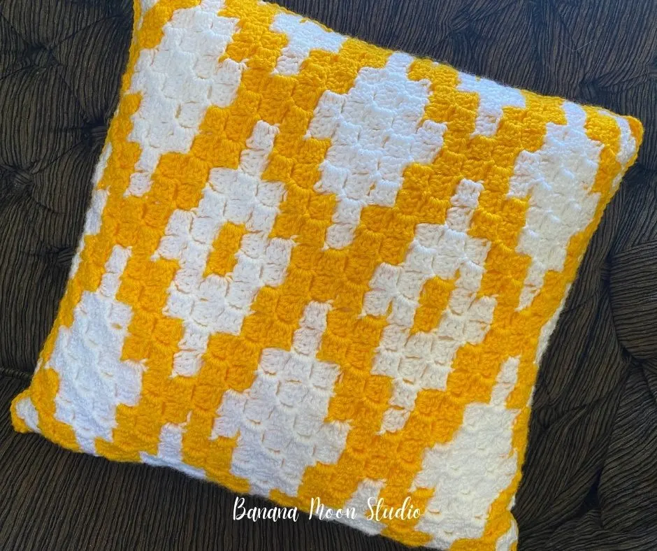 C2C Crochet Pillow by Banana Moon Studio
