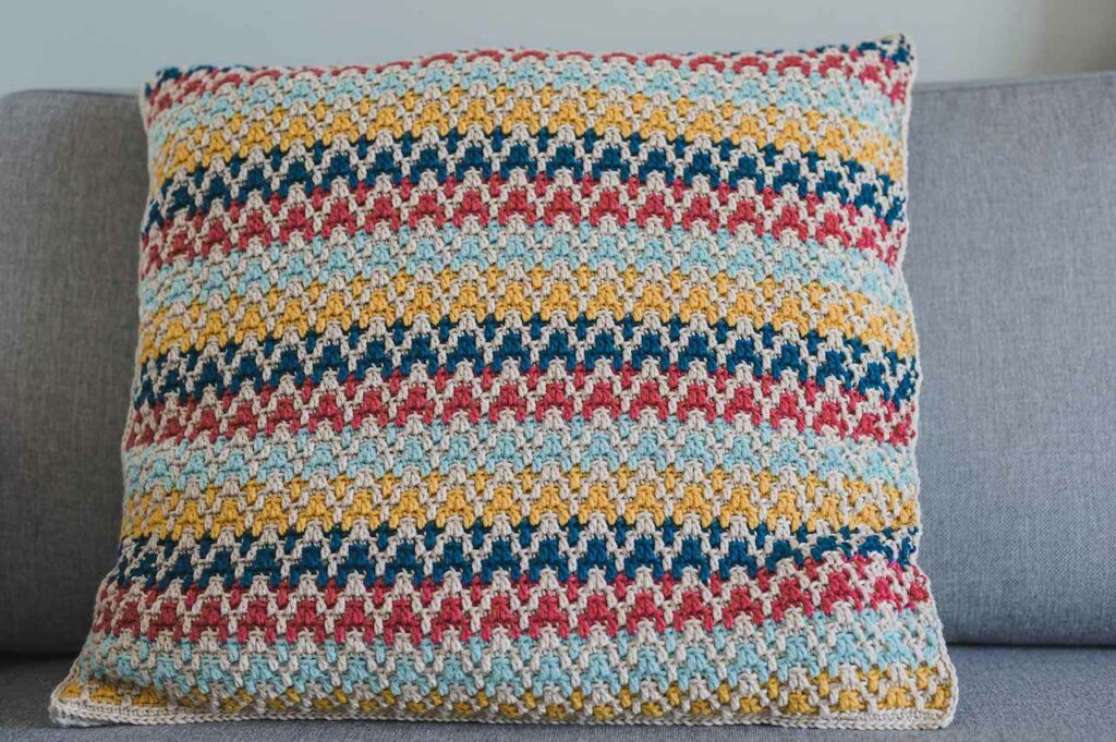 Mosaic Crochet Pillow Pattern by Joy of Motion