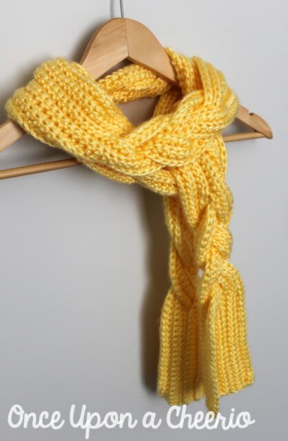 Crochet Braided Scarf by Once Upon a Cheerio