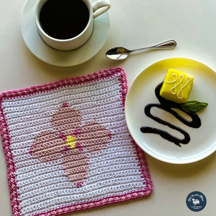Free Crochet Pattern Pretty N' Pink Tapestry Crochet Flower Square