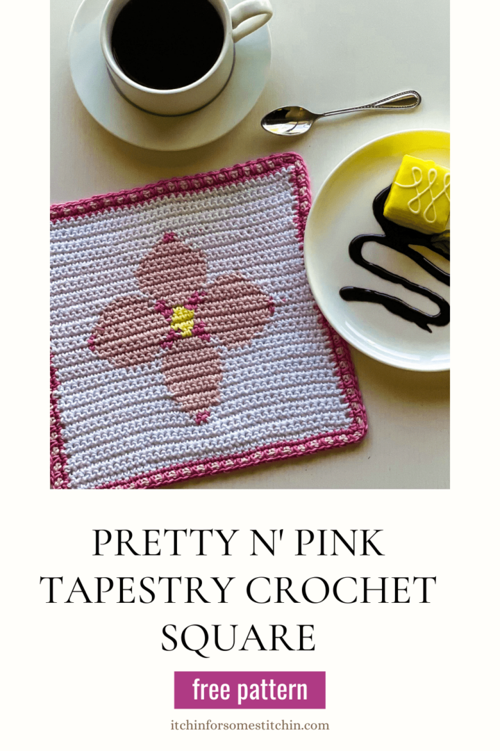 Free Crochet Pattern Pretty N' Pink Tapestry Crochet Flower Square