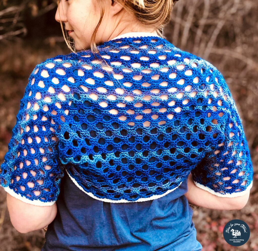 Crochet Lace Bolero Designed with the Honeycomb Stitch