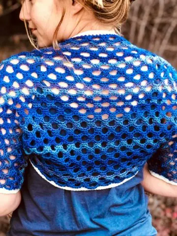 Crochet Lace Bolero Designed with the Honeycomb Stitch
